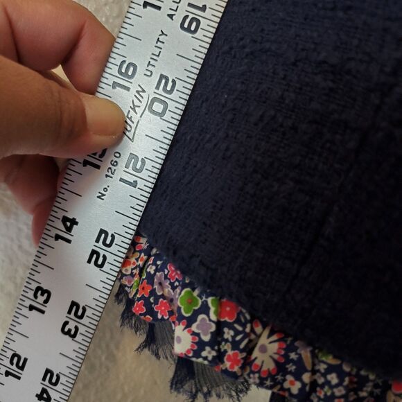 J Crew Lady Jacket Blazer Liberty Floral Trim Tweed Preppy Navy Blue Womens 2 - Picture 16 of 16
